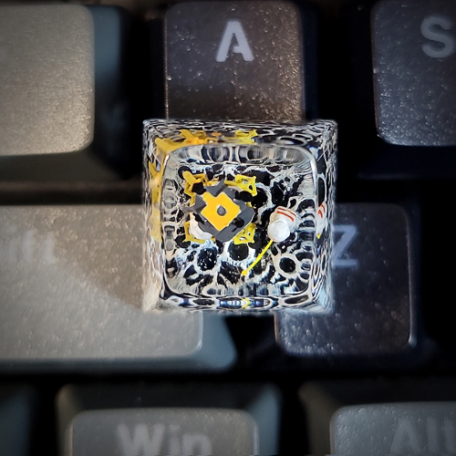 Galaxy keycap , nút bàn phím cơ hài hước , phi hành gia đi tiểu trên cung trăng