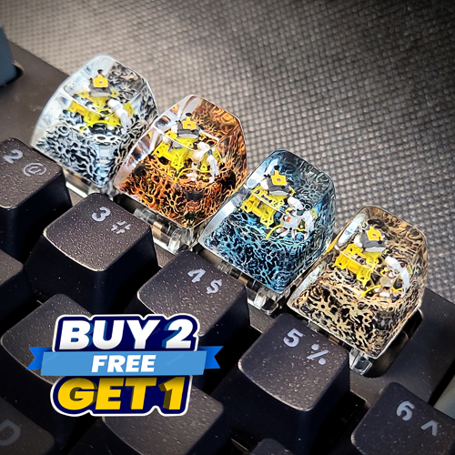 Galaxy keycap , nút bàn phím cơ hài hước , phi hành gia đi tiểu trên cung trăng