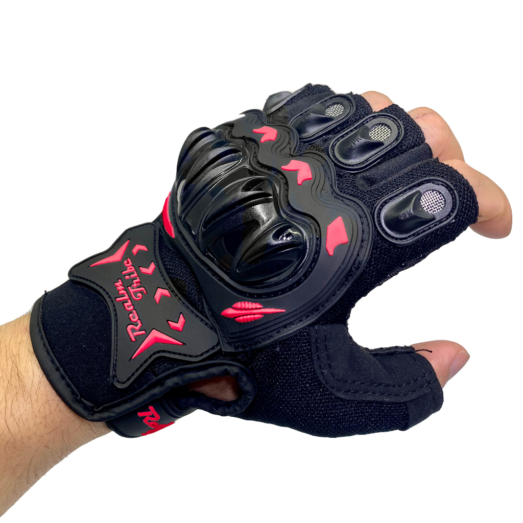Găng tay xe máy cụt ngón có gù bảo vệ, găng tay phượt dành cho anh em lái xe