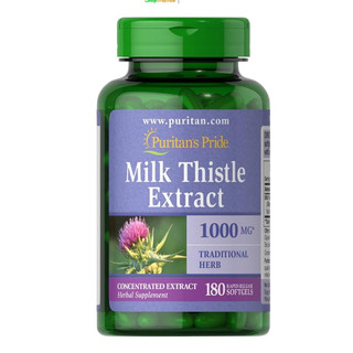 Viên uống bổ gan, giải độc gan Puritans Pride Milk Thistle Extract 1000mg 180 viên.