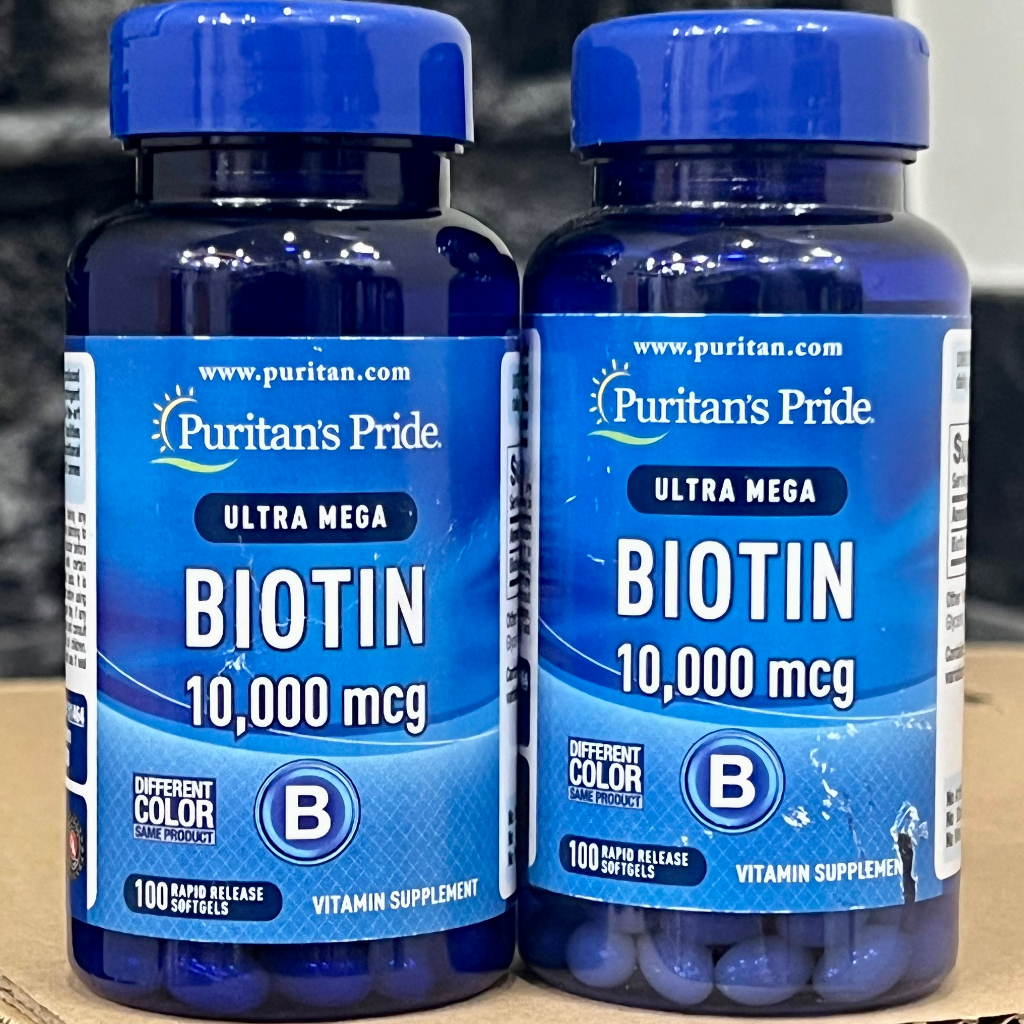Viên uống Biotin hỗ trợ ngăn rụng tóc và đẹp da Puritan's Pride 10000 mcg.