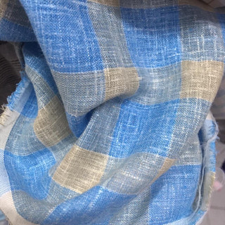 Vải linen caro dùng may áo sơ mi linen - áo kiểu chất linen - váy linen