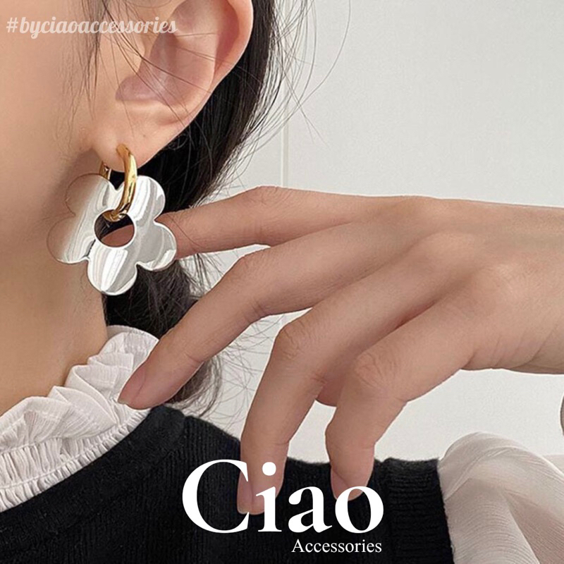 [HOẢ TỐC 1H] Khuyên tai/ Bông tai mạ bạc S925 thiết kế phong cách mới lạ trendy Erica Ciao