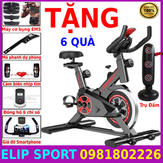 Xe đạp tập gym tập thể dục King Sport tặng trụ đấm bốc + máy cơ bụng + má phanh + cảm biến nhịp tim + đồng hồ + giá đỡ