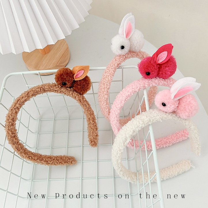 ⚡Băng Đô Cài Tóc Đính Tai Thỏ Dễ Thương Cho Bé Gái