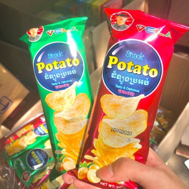 Snack Khoai Tây Lát Potato Gói 30G Giòn Thơm Cực Ngon Tiệm Ăn Vặt Mẹ Bống