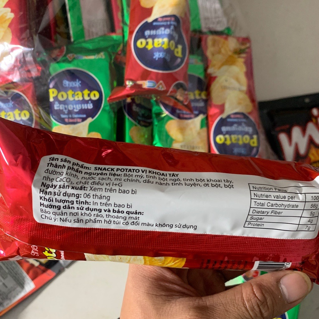 Snack Khoai Tây Lát Potato Gói 30G Giòn Thơm Cực Ngon Tiệm Ăn Vặt Mẹ Bống