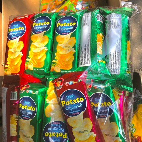 Snack Khoai Tây Lát Potato Gói 30G Giòn Thơm Cực Ngon Tiệm Ăn Vặt Mẹ Bống