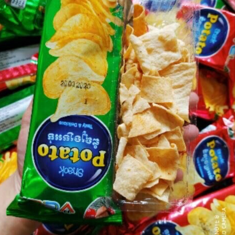 Snack Khoai Tây Lát Potato Gói 30G Giòn Thơm Cực Ngon Tiệm Ăn Vặt Mẹ Bống