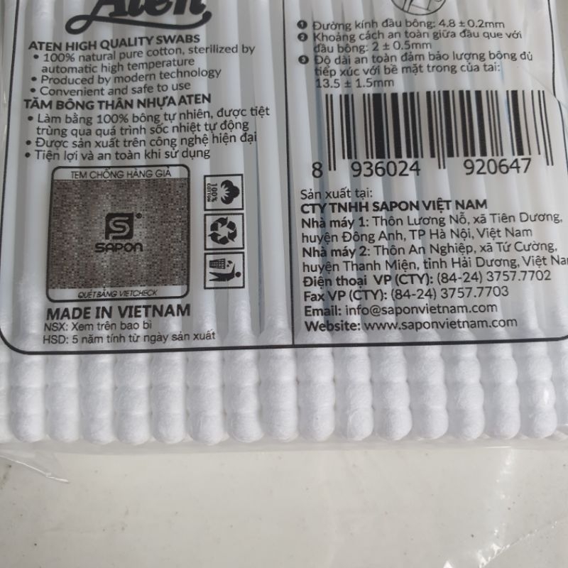 Gói tăm bông y tế loại gói to cho người lớn