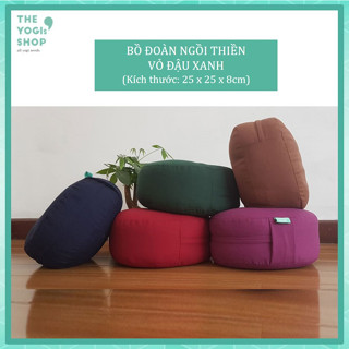 Bồ Đoàn (Đệm) Ngồi thiền Vỏ Đậu Xanh The Yogis' Shop - Kích thước: đường kính 25cm, cao 8cm