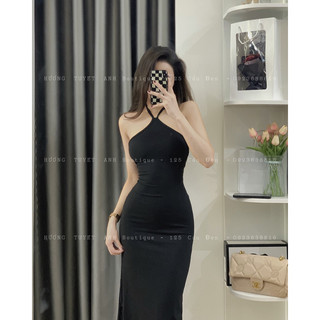 Đầm body cổ yếm dáng dài