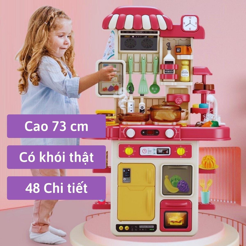 Bộ đồ chơi nhà bếp cỡ lớn 48 chi tiết cho bé TABY Toys nấu được thật - bộ đồ chơi nấu ăn cho bé