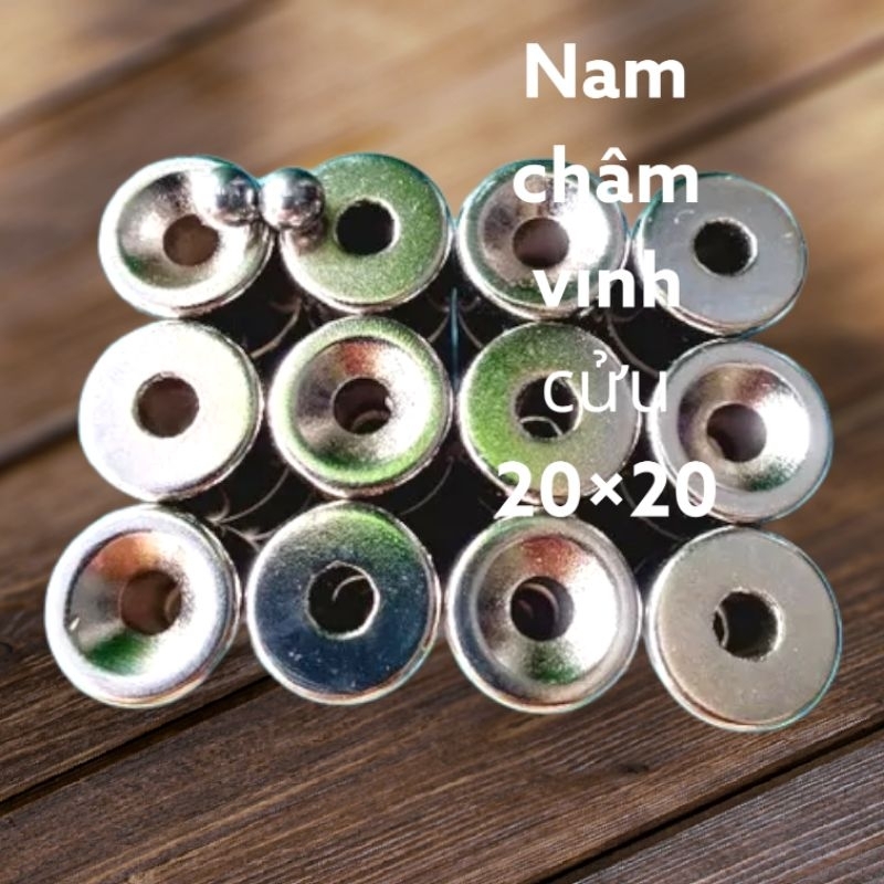Nam châm vĩnh cửu 20mm×20 mm có móc khóa