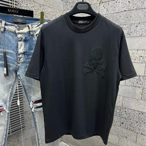 Áo Thun Nam Cotton Phối Thiết Kế Lông Xù Hình Đầu Lâu Siêu Đẹp, Áo Phông Nam Cotton Thêu Hình Cao Cấp