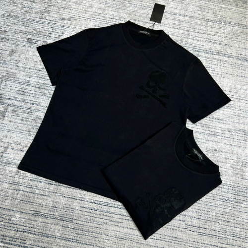 Áo Thun Nam Cotton Phối Thiết Kế Lông Xù Hình Đầu Lâu Siêu Đẹp, Áo Phông Nam Cotton Thêu Hình Cao Cấp