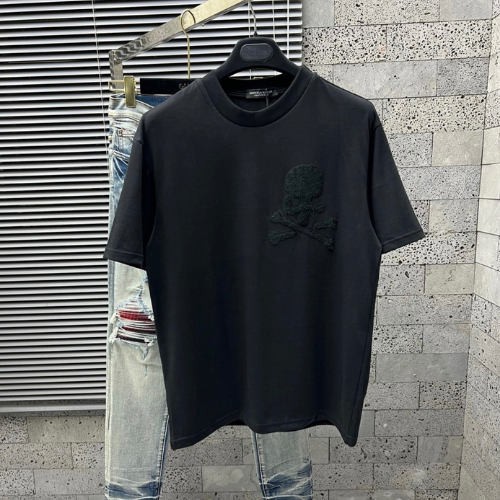 Áo Thun Nam Cotton Phối Thiết Kế Lông Xù Hình Đầu Lâu Siêu Đẹp, Áo Phông Nam Cotton Thêu Hình Cao Cấp