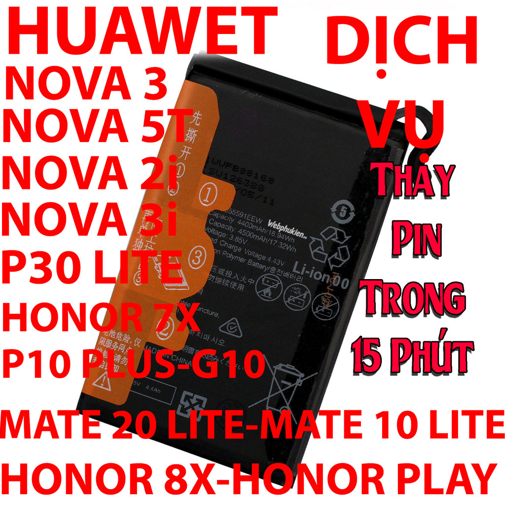 Pin Scud cho Huawei Nova 2i/Nova 3i/Nova 3/Nova 5T/Honor 8X/Honor Play/Mate 10 Lite/Honor 7X/P30 Lite/G10/Mate 20 Lite