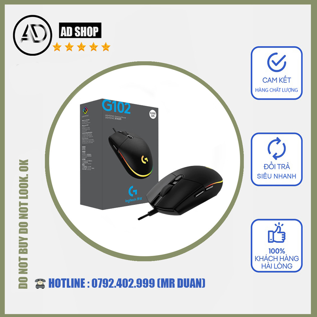 Chuột chơi game logitech G102 Led RGB 8000DPI