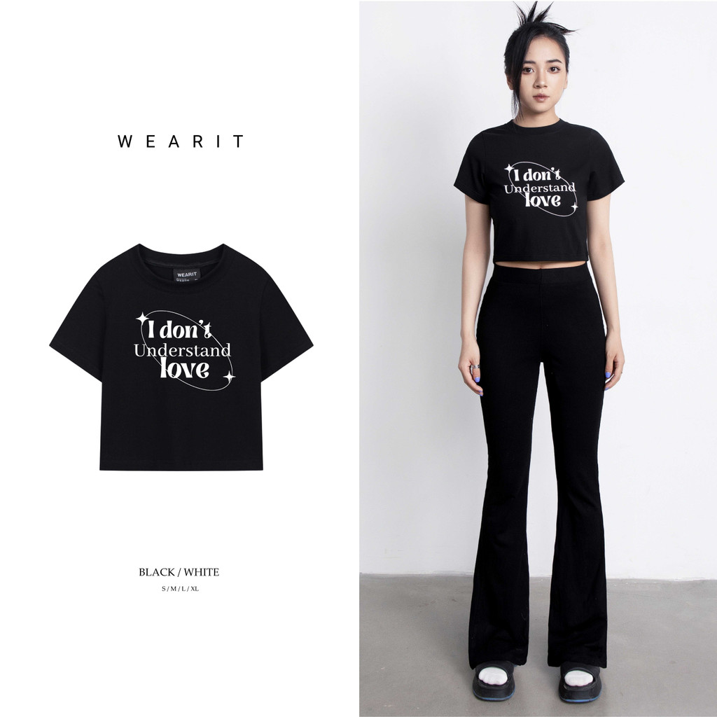 Áo croptop form fit WEARIT chất liệu cotton cao cấp kiểu dáng form ôm người năng động i understand love