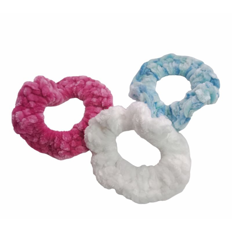 Dây buộc tóc scrunchies len nhung đơn giản dễ thương cho nữ