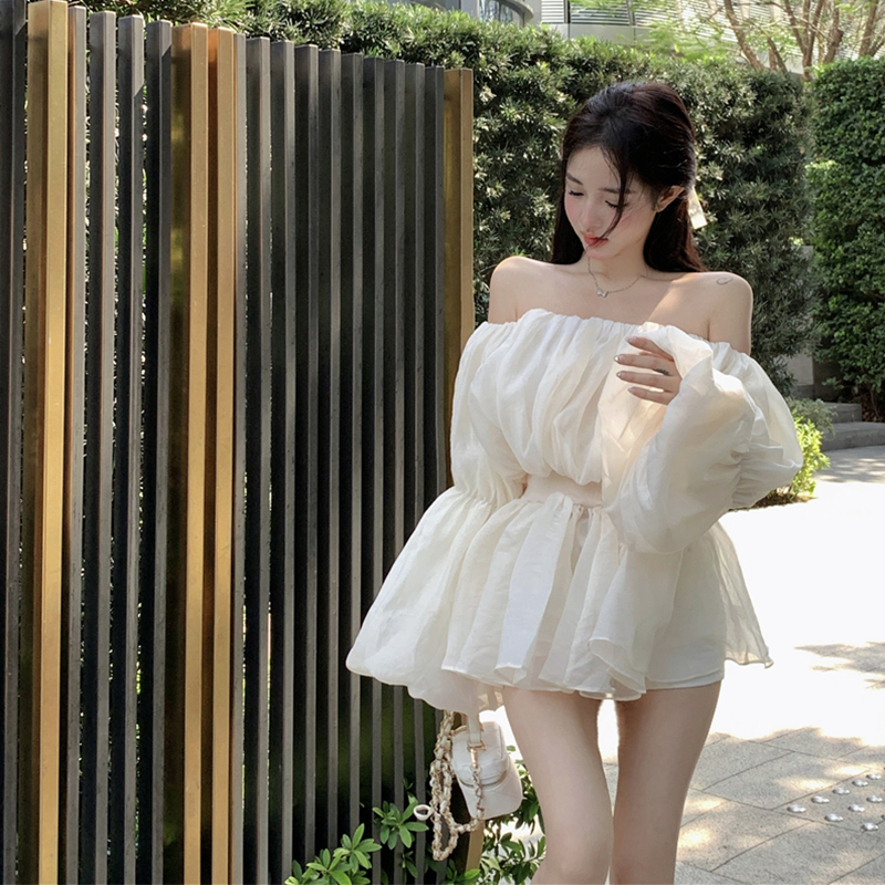 Áo trễ vai thiết kế Bo Eo chất tơ hàng đẹp QC VN620