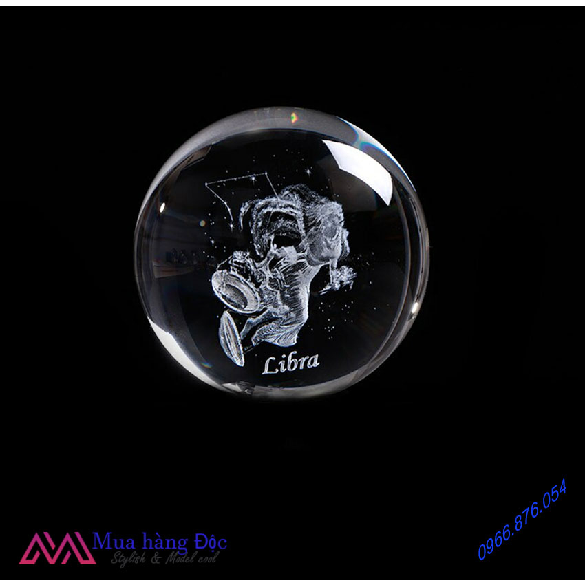 Quà Tặng Sinh Nhật Tháng 10 🎁 🎁 🎁 Quả Cầu Pha Lê 3D LED Cung Thiên Bình Libra