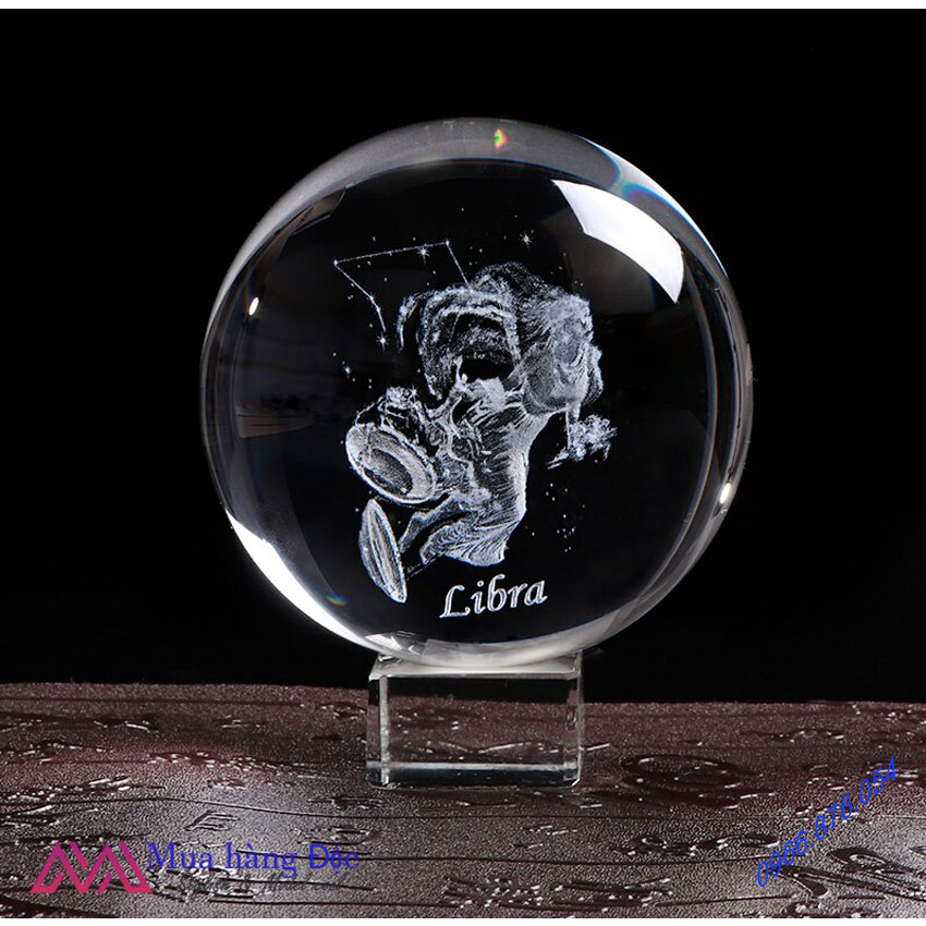 Quà Tặng Sinh Nhật Tháng 10 🎁 🎁 🎁 Quả Cầu Pha Lê 3D LED Cung Thiên Bình Libra