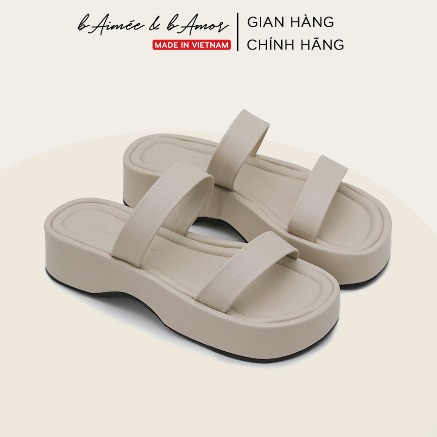 Dép nữ quai ngang Buckled Sandal đế dày bánh mì đi biển thời trang bAimée & bAmor - MS3042