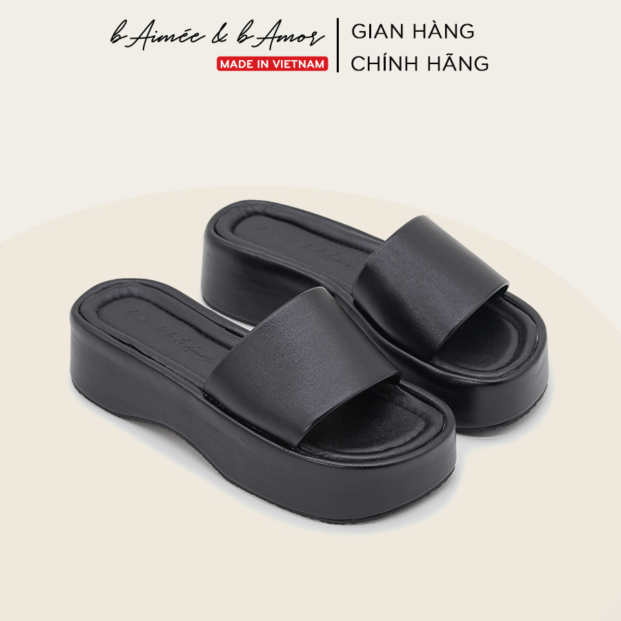 Dép nữ quai ngang Basic Buckled Sandal đế dày bánh mì đi biển thời trang bAimée & bAmor - MS3046