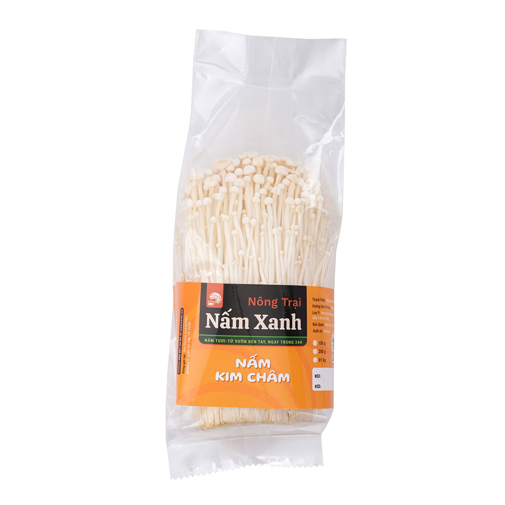 [HCM] Nấm Kim Châm Tươi 200gr Ngon Sạch Ngọt Vị Cho Các Món Lẩu - Nông Trại Nấm Xanh