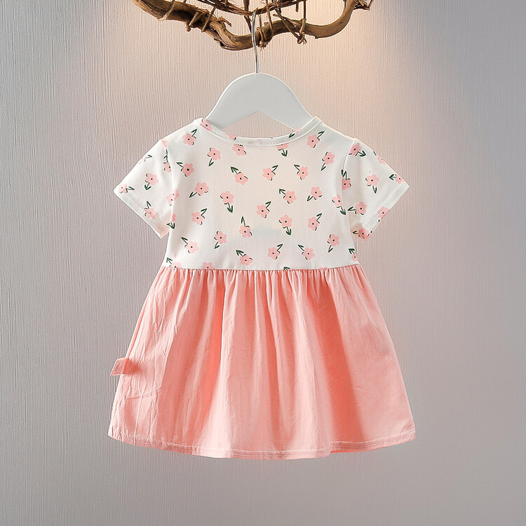 Váy Ngắn Tay Cho Bé Gái Từ 7Kg - 17Kg Họa Tiết Hoa Nhí Vải Cotton Thời Trang Hè