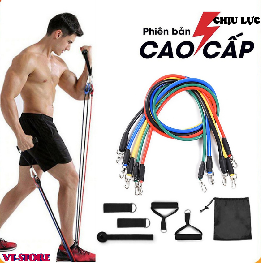 Bộ 5 Dây Ngũ Sắc Tập Full Body - Dụng Cụ Tập Gym Kháng Lực 💪𝑭𝑹𝑬𝑬𝑺𝑯𝑰𝑷💪