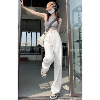 Quần baggy jean 9 tấc CTJean xám khói 2 màu chất jean co giãn thoải mái