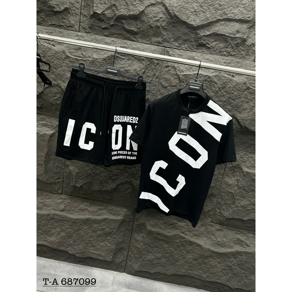 Bộ Nam ICON Chất Cotton Siêu Mát - Bộ Cộc Nam ICON Chữ Chéo Siêu Đẹp