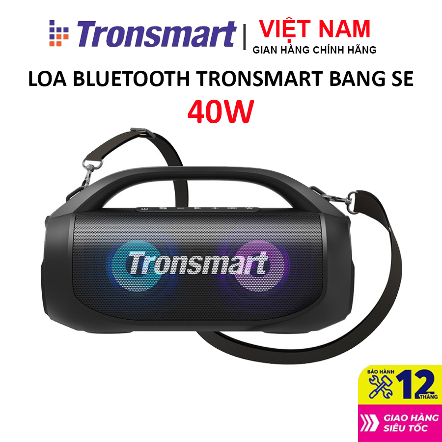 Loa Bluetooth 5.3 TRONSMART BANG SE Công suất 40W, Dải Led Theo Nhịp Điệu Hỗ Trợ USB, Thẻ TF - Bảo Hành 12 Tháng