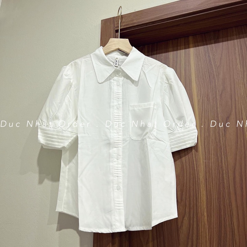 Order - Áo sơ mi nữ màu trắng cổ sen siêu đẹp hàng QC kèm ảnh thật