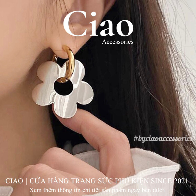 [HOẢ TỐC 1H] Khuyên tai/ Bông tai mạ bạc S925 thiết kế phong cách mới lạ trendy Erica Ciao