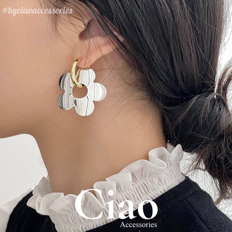 [HOẢ TỐC 1H] Khuyên tai/ Bông tai mạ bạc S925 thiết kế phong cách mới lạ trendy Erica Ciao