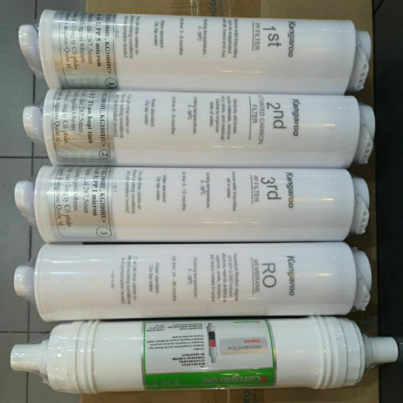 5 LÕI LỌC 12345 KANGAROO - HÀNG CHÍNH HÃNG -  DÙNG CHO MÁY KG100HU,KG100HU+,MED,EED...