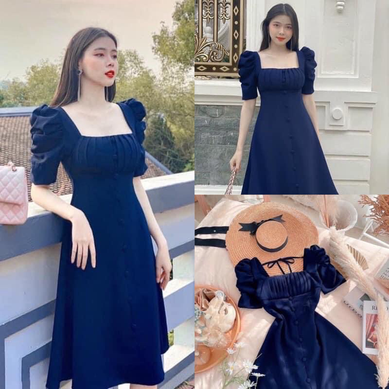 💥ĐẦM NUDE XẾP LI NGỰC NÚT BỌC 💥