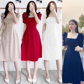 💥ĐẦM NUDE XẾP LI NGỰC NÚT BỌC 💥