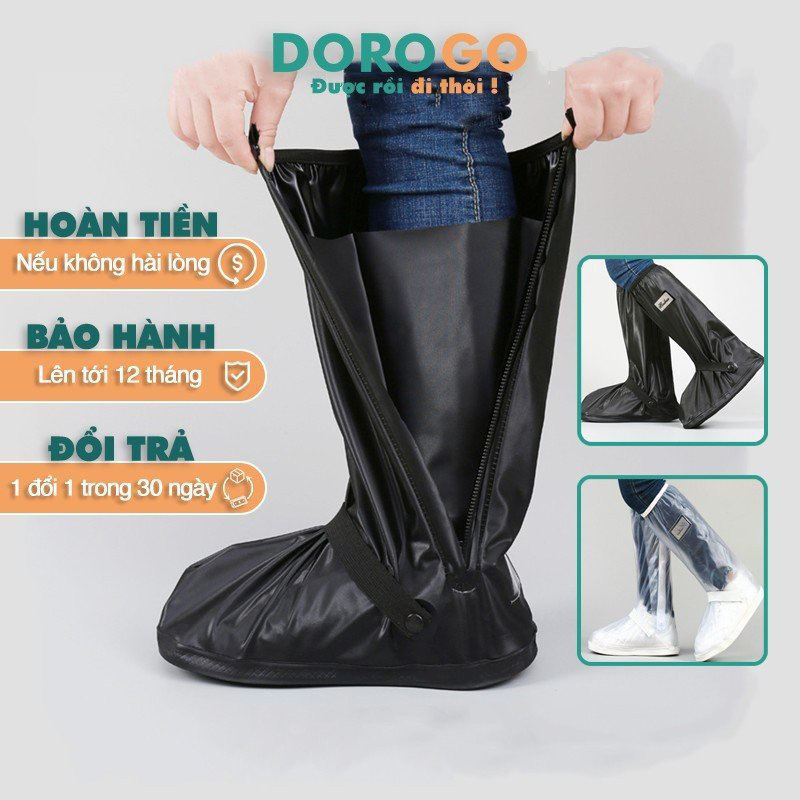 Ủng đi mưa bọc giày đi mưa 2 lớp cao cấp cổ cao chống nước đi dã ngoại du lịch DOROGO UDM