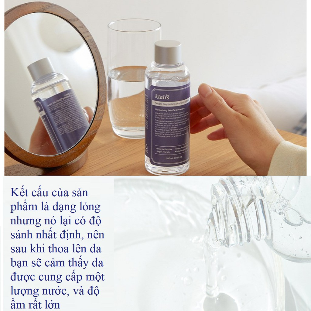 Nước Hoa Hồng Không Mùi Dear Klairs Dưỡng Ẩm Da Và Làm Mềm Da 180ml mới | BigBuy360 - bigbuy360.vn