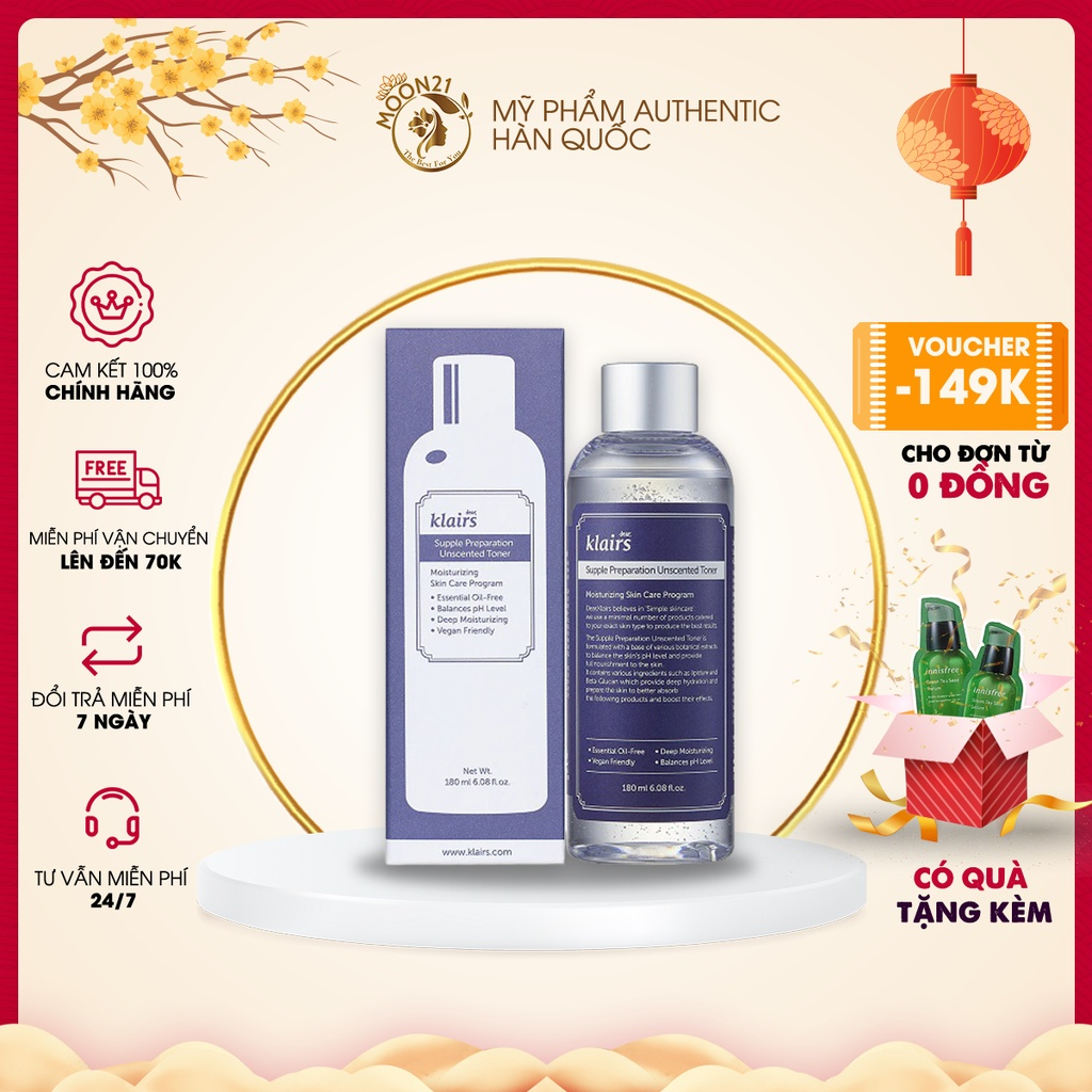 Nước Hoa Hồng Không Mùi Dear Klairs Dưỡng Ẩm Da Và Làm Mềm Da 180ml mới | BigBuy360 - bigbuy360.vn