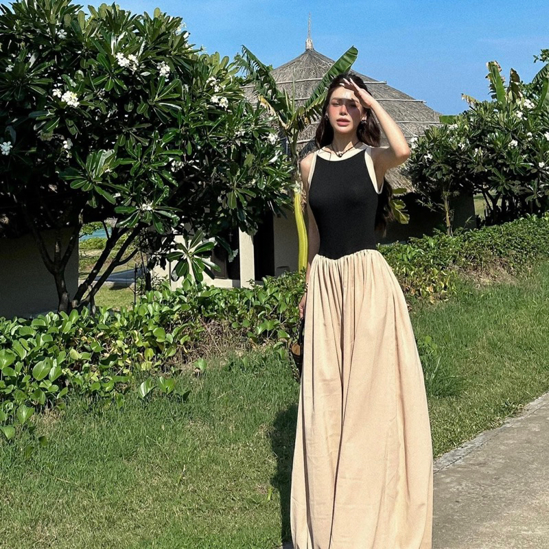 Đầm 𝒁𝒂𝒏𝒏𝒊𝒆 𝑫𝒓𝒆𝒔𝒔 thiết kế liền off-shoulder TKCC Bageo