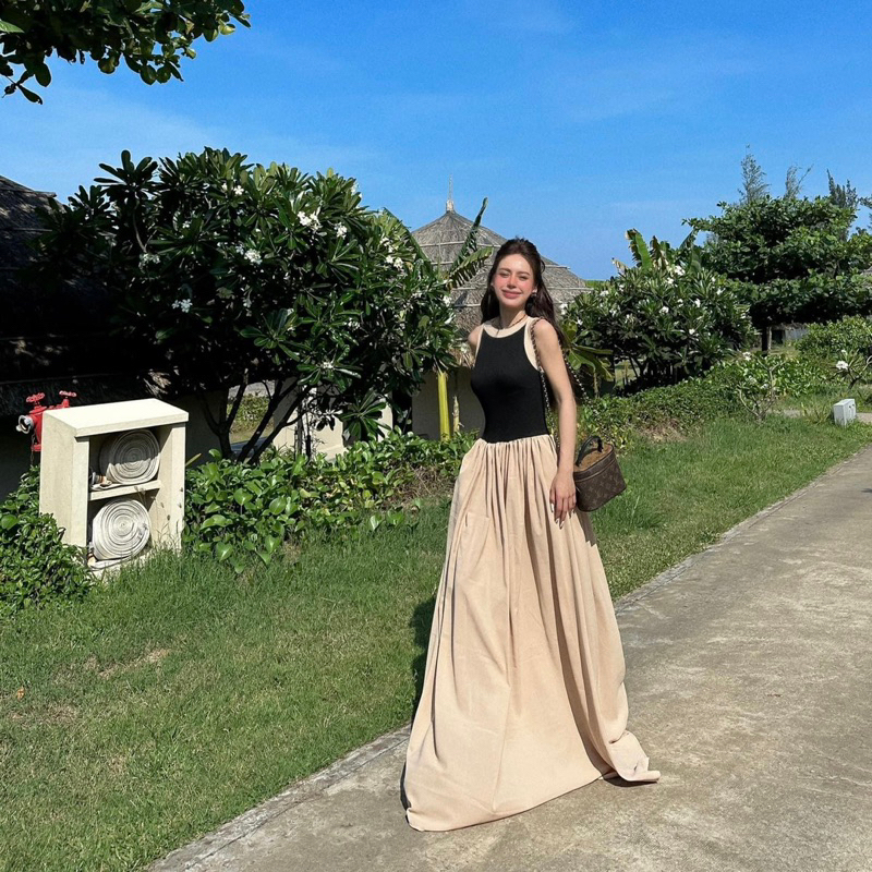 Đầm 𝒁𝒂𝒏𝒏𝒊𝒆 𝑫𝒓𝒆𝒔𝒔 thiết kế liền off-shoulder TKCC Bageo