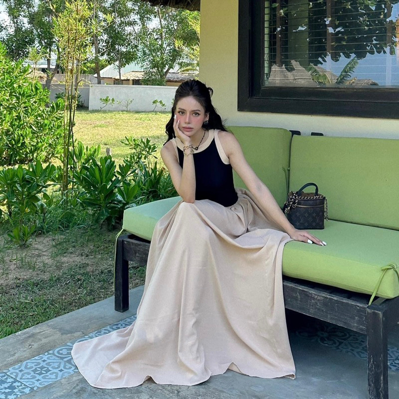 Đầm 𝒁𝒂𝒏𝒏𝒊𝒆 𝑫𝒓𝒆𝒔𝒔 thiết kế liền off-shoulder TKCC Bageo