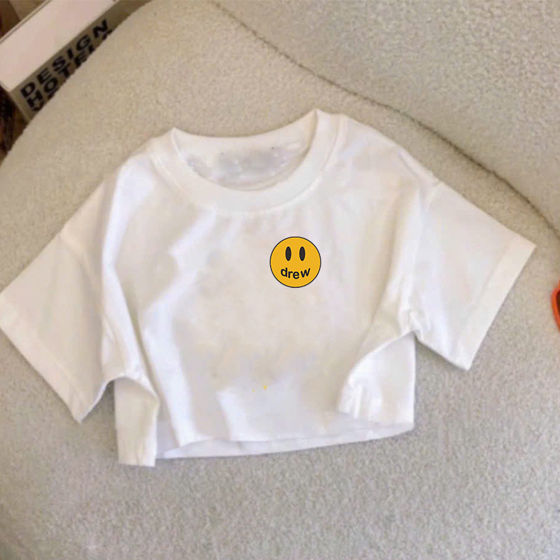 Áo Croptop Cho Bé Gái MẶT CƯỜI DREW Vải Co Dãn Cực Mạnh chất thun cotton 4 chiều sài gòn đẹp loại 1 áo phông croptop