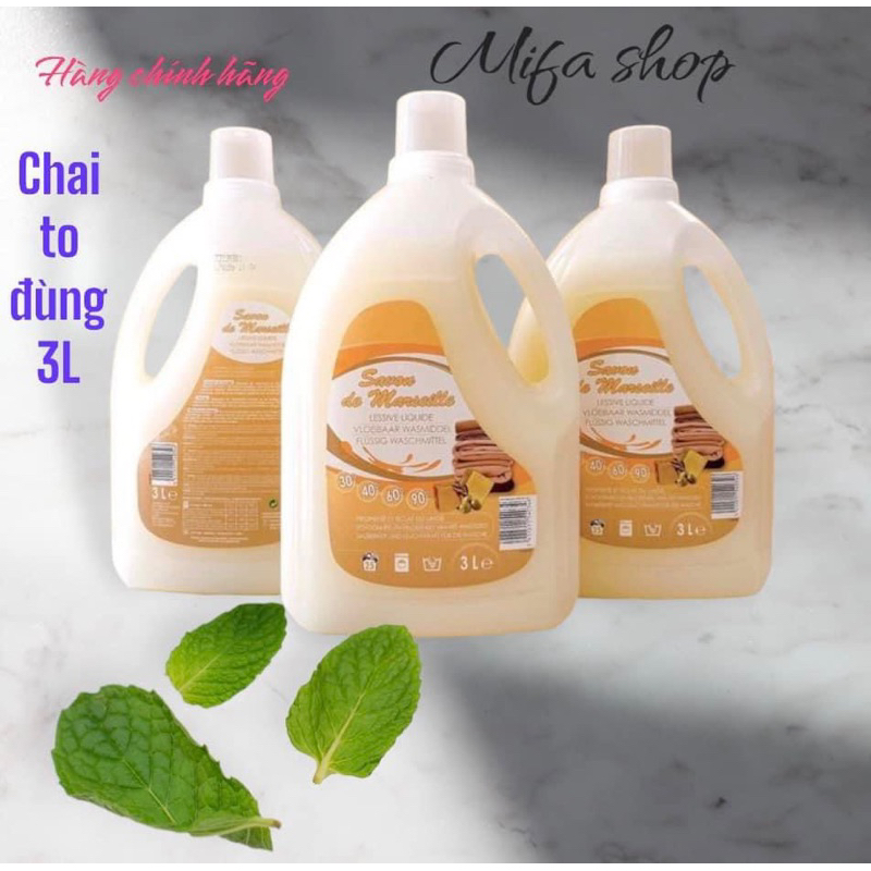 Nước giặt quần áo mùi nhẹ nhàng của Pháp Savon De Marseille chai to đùng 3L